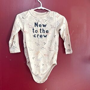 Garanimals Cream 'New to the Crew' Dinosaur Bodysuit